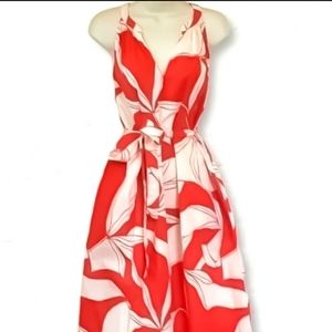 a new day Sleeveless Belted Dress (Red & White)
